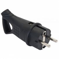 Вилка угловая каучуковая с кольцом 230В, 2P+PE, 16A, IP44, EKF