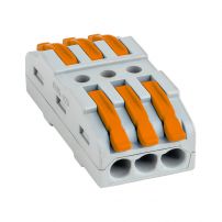 Строительно-монтажная клемма СМК 222-423 проходная 3 полюса EKF PROxima