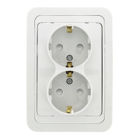 Розетка Лондон 2-местная с заземлением,  с защитными шторками 16А EKF PROxima