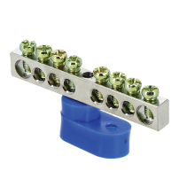 Шина "0" N (6x9мм) 8 отверстий цинк угловой изолятор EKF PROxima