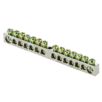 Шина PEN "ноль-земля" (6x9мм) 14 отверстий цинк крепеж по центру EKF PROxima