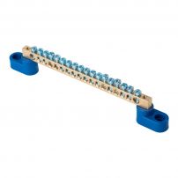 Шина "0" N (6х9мм) 18 отверстий латунь 2 угловых изолятора EKF PROxima