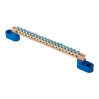 Шина "0" N (6х9мм) 20 отверстий латунь 2 угловых изолятора EKF PROxima