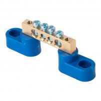 Шина "0" N (6х9мм) 4 отверстия латунь 2 угловых изолятора EKF PROxima