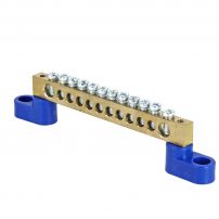 Шина "0" N (8х12мм) 12 отверстий латунь 2 угловых изолятора EKF PROxima