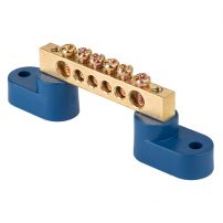 Шина "0" N (8х12мм) 6 отверстий латунь 2 угловых изолятора EKF PROxima