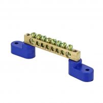 Шина "0" N (8х12мм) 8 отверстий латунь 2 угловых изолятора EKF PROxima