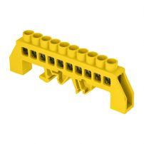 Шина "0" РЕ (8х12мм) 10 отверстий, латунь, нейлоновый корпус комбинированный EKF PROxima