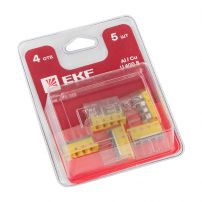 Строительно-монтажная клемма СМК 2273-244 (с пастой) 4 отверстия 0,5-2.5 мм2 EKF PROxima