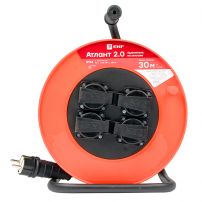 Удлинитель на катушке "Атлант 2.0" 4 гнезда 30м с заземлением  ПВС 3*1,5  16А/3,5кВт IP44 PROxima EKF