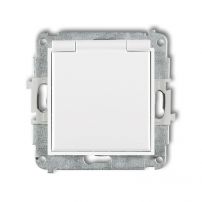 Розетка с крышкой с заземлением, с защитными шторками IP44 Karlik MINI