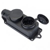 Роз. двухмест. с защит. крышками каучуковая 230В 2P+PE 16A IP44 EKF