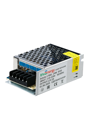 Блок питания для светодиодной ленты, серия Block Normal (СТАНДАРТ), 12V, 24W, IP20, Truenergy