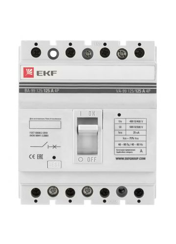Выключатель автоматический ВА-99 125/ 125А 4Р EKF PROxima