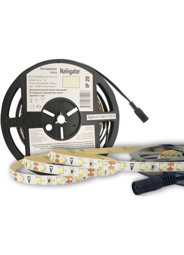 СД Лента Navigator 71402 NLS-3528WW60-4.8-IP20-12V R5