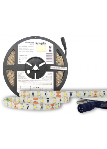 СД Лента Navigator 71403 NLS-3528WW60-4.8-IP65-12V R5