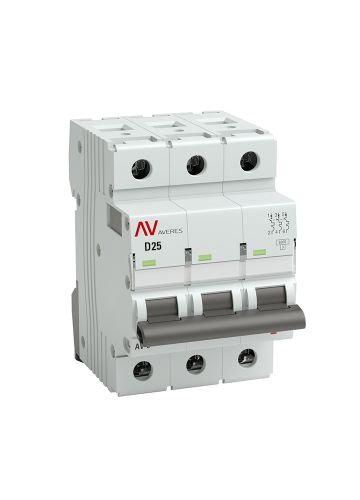 Выключатель автоматический AV-10 3P 25A (D) 10kA EKF AVERES