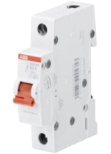 Выключатель нагрузки SHD201/63, 1P, 63A, 10kA, 1M