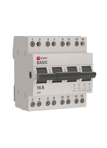 Трехпозиционный переключатель 4P 16А EKF Basic
