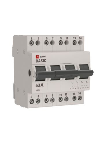 Трехпозиционный переключатель 4P 63А EKF Basic