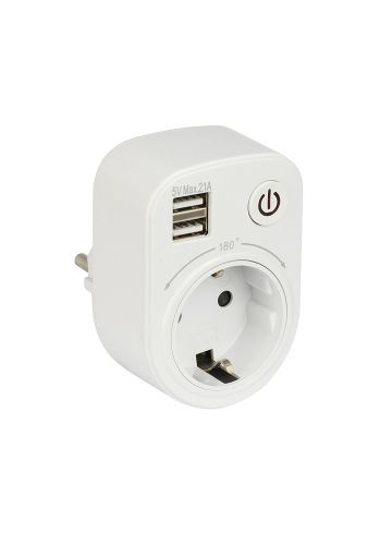 Розеточный блок SB-01 (розетка 2P+E 16А, 2 USB разъема 5V 2,1A) EKF PROxima