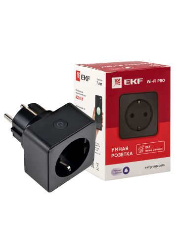 Умная розетка EKF Сonnect PRO Wi-Fi, черная (RCS-2-WF)