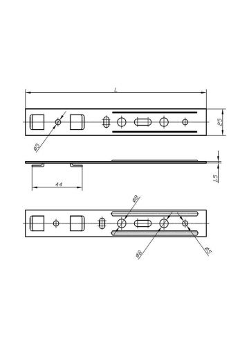 Пластина анкерная, для профиля KBE (5-камерный) (44 мм), L=150 мм (ANK1383)