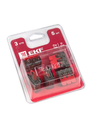Клемма СМК 221-413 3 отверстия 0.2-4.0 мм2 блистер (5шт.) EKF PROxima (plc-smk-221-413b)