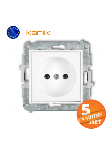 Розетка б/з б/ш Karlik MINI, белый (MGP-1)